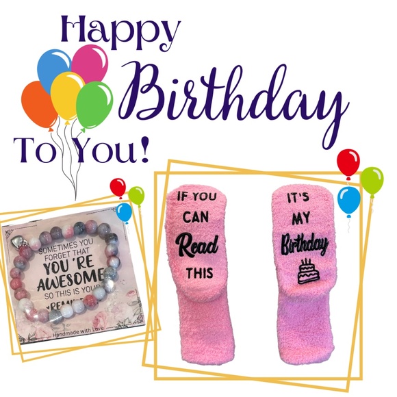 Birthday Gift Socks and Bracelet Gift pack. Brand new. - Picture 1 of 7